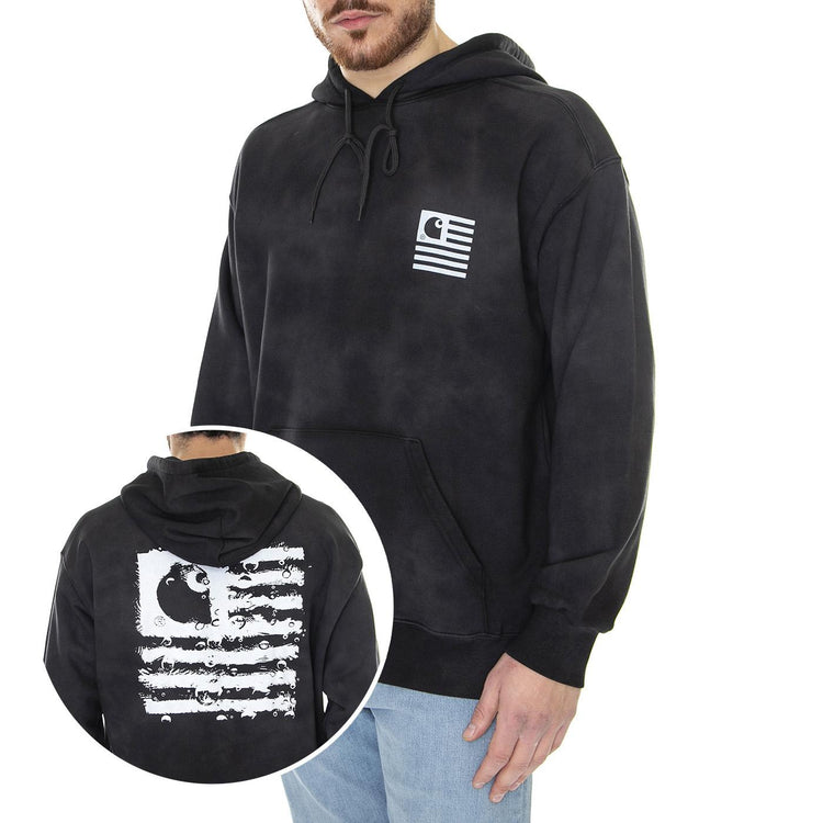 Hooded Chromo Sweat Black Chromo / White - Felpa con Cappuccio Uomo Nera I031405-1K5XX  CARHARTT WIP 