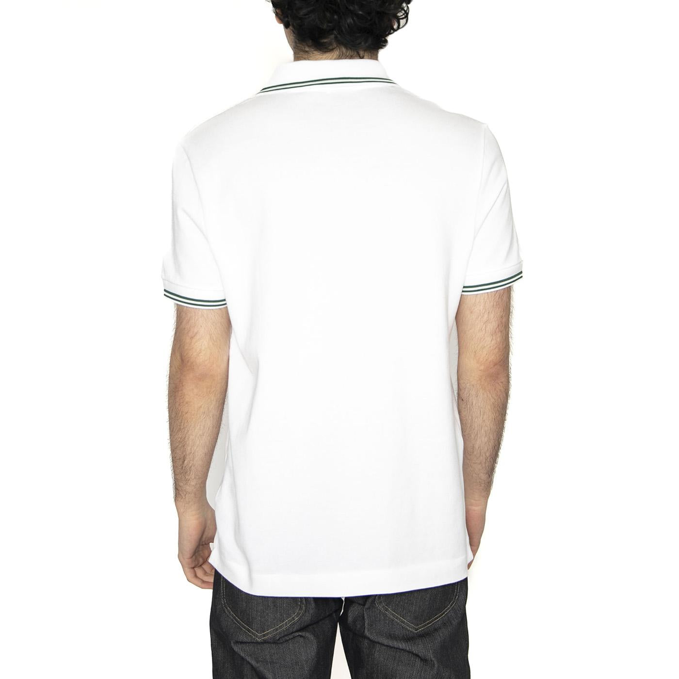 Maglietta M/C 001 Polo Shirt White - Polo Uomo Bianca con Logo a Contrasto PH9875-001  LACOSTE 