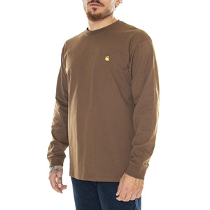 L/S Pocket T-Shirt Tamarind / Gold - Maglietta Girocollo Maniche Lunghe Uomo Marrone I026392.1R0XX  CARHARTT WIP 