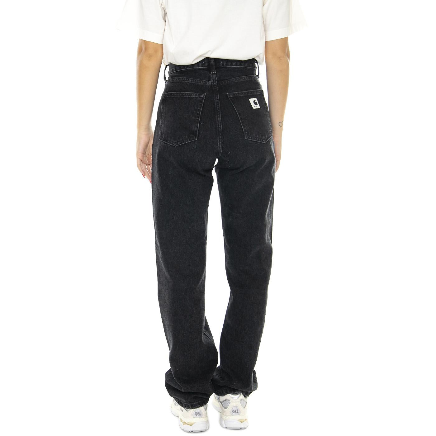 W' Noxon Pant Black /stone washed - Pantaloni Denim Jeans Donna Neri I031920.8906  CARHARTT WIP 