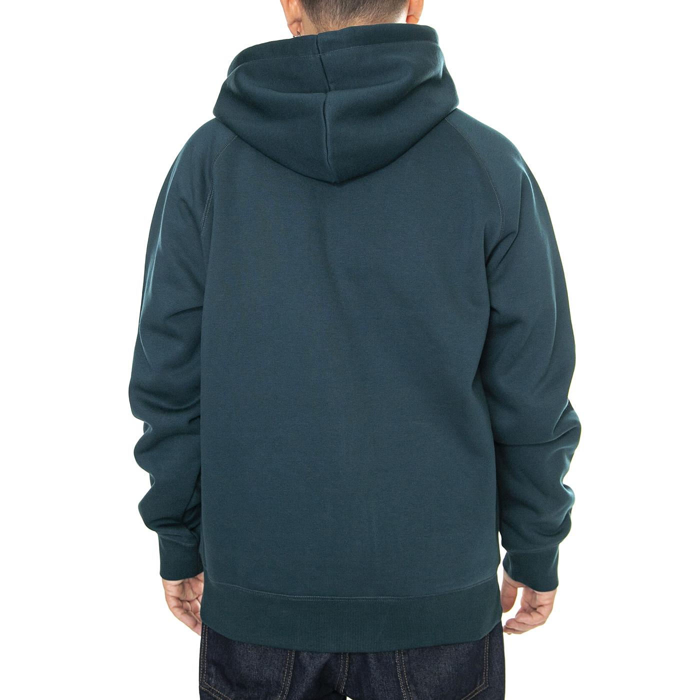 Hooded Chase Jacket Duck Blue / Gold - Felpa con Cappuccio Uomo Verde I033664.2D0XX  CARHARTT WIP 