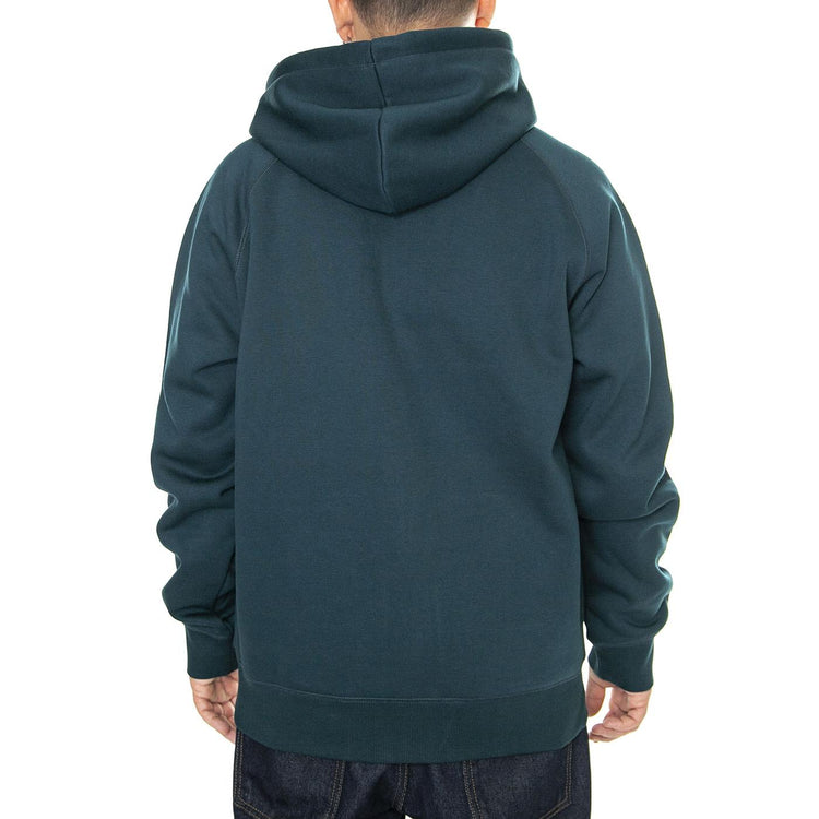 Hooded Chase Jacket Duck Blue / Gold - Felpa con Cappuccio Uomo Verde I033664.2D0XX  CARHARTT WIP 
