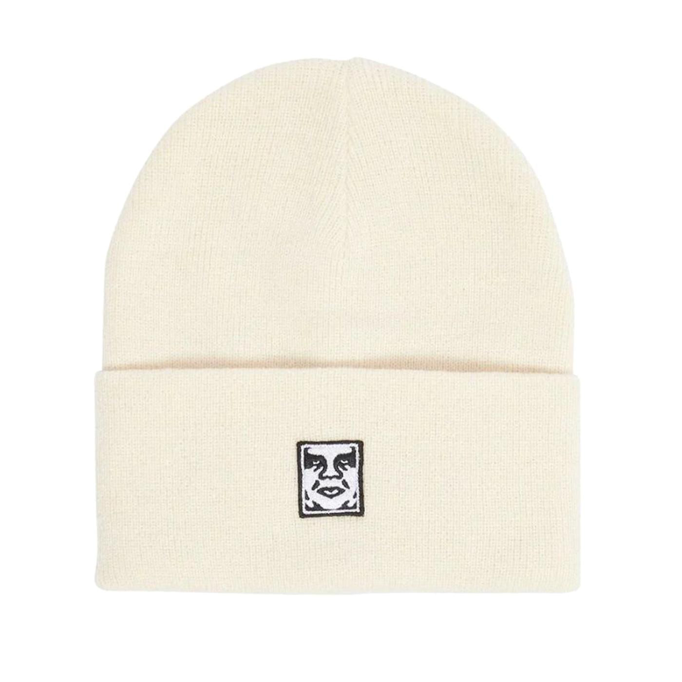 Icon Patch Cuff Beanie Unbleached - Cappellino a Cuffia Bianco 100030198-UBL  OBEY 