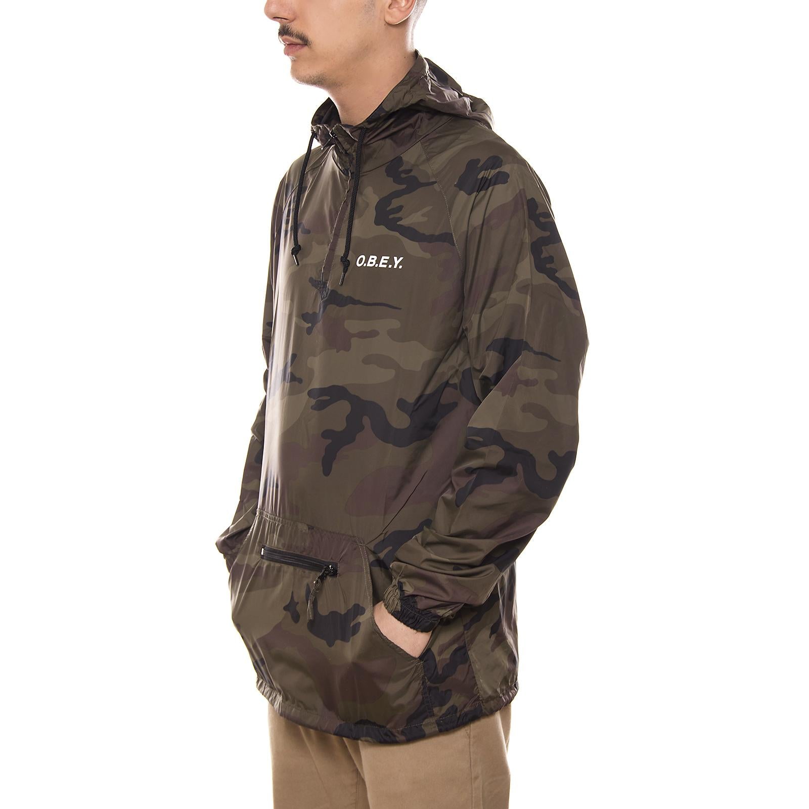 O.B.E.Y. ANORAK PULLOVER HOODED JACKET FIELD CAMO 126261233-CAM  OBEY 