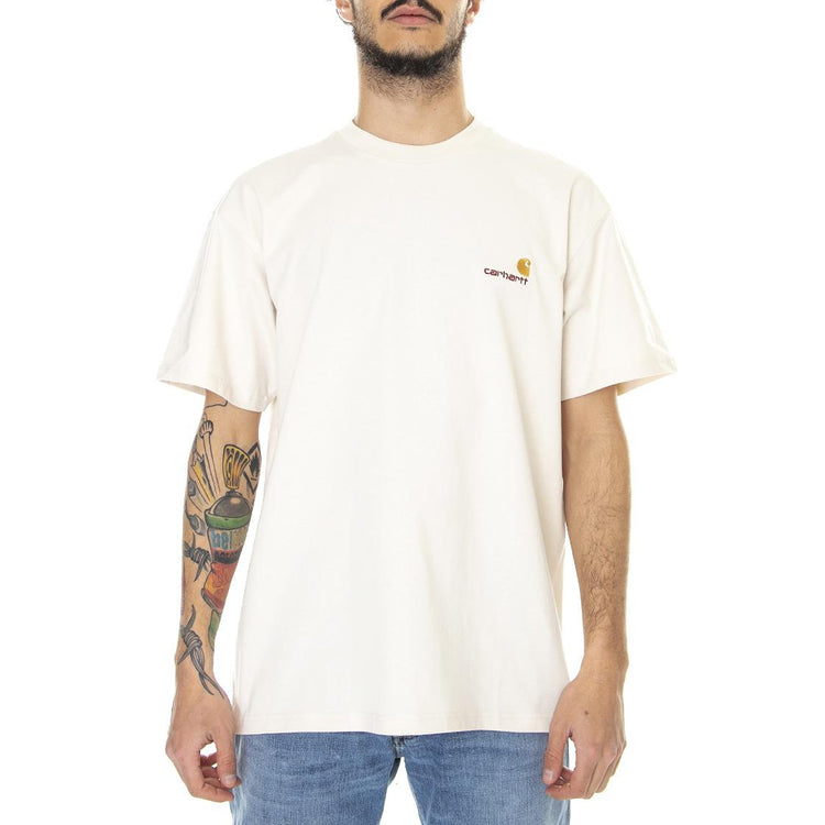 S/S American Script T-Shirt Natural - Maglietta Girocollo Uomo Beige I029956-05XX . CARHARTT WIP 