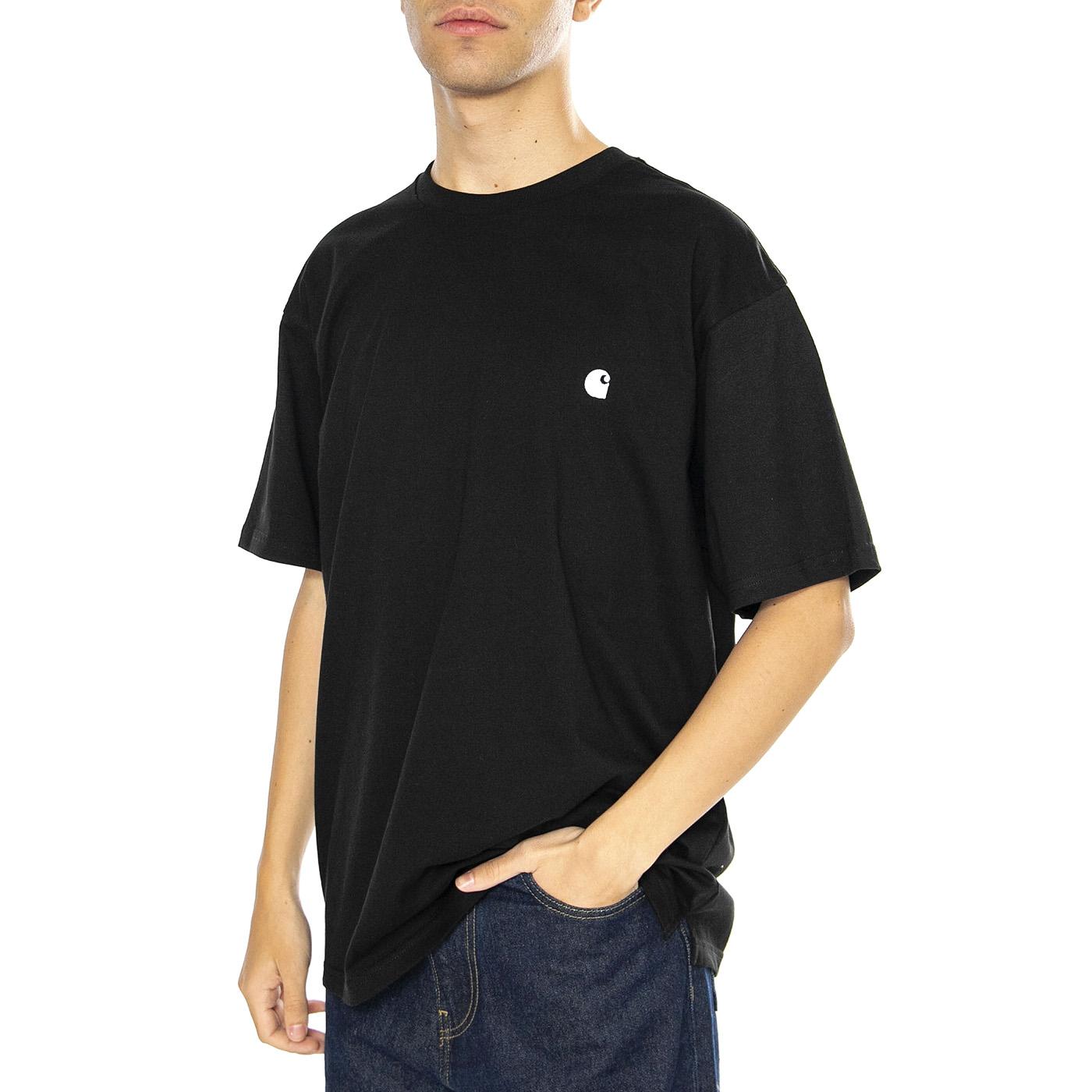 S/S Madison T-Shirt Black / White - Maglietta Girocollo Uomo Nera I033000 0D2XX CARHARTT WIP 