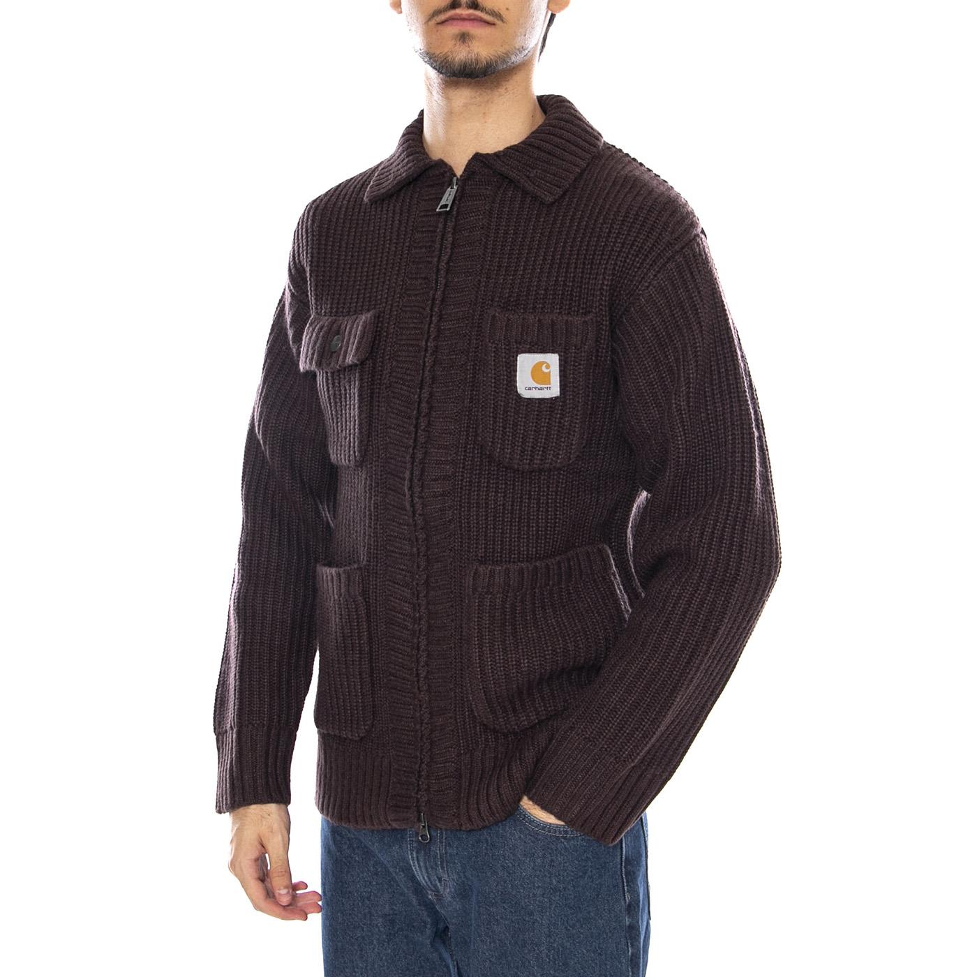 Chore Knit Jacket Palisander - Cardigan in Maglia Uomo Marrone I035399.33HXX  CARHARTT WIP 
