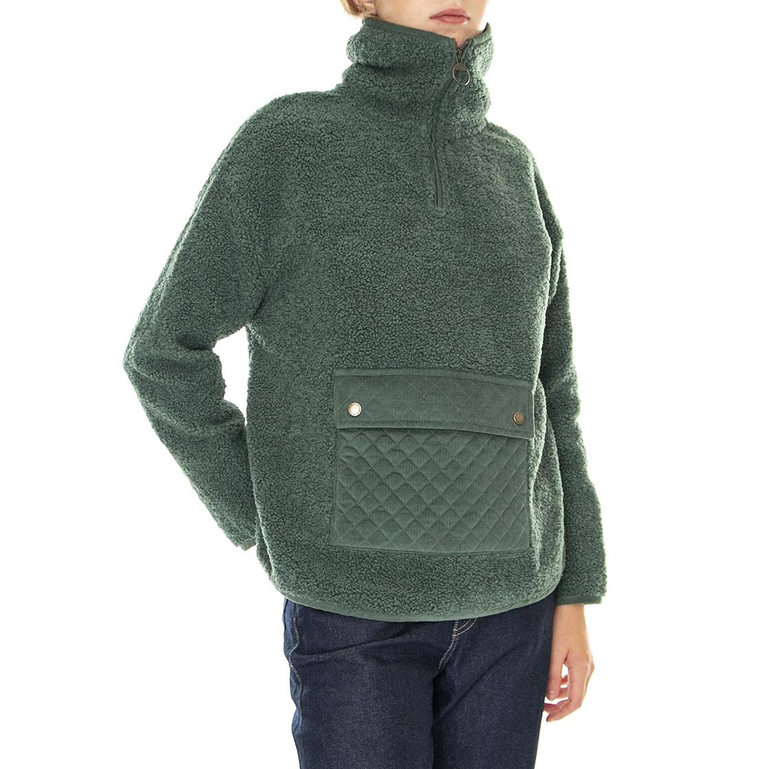 Ellison Overlayer Alchemy - Felpa Collo Alto Donna Verde 222MLOL0465-GN76  BARBOUR 