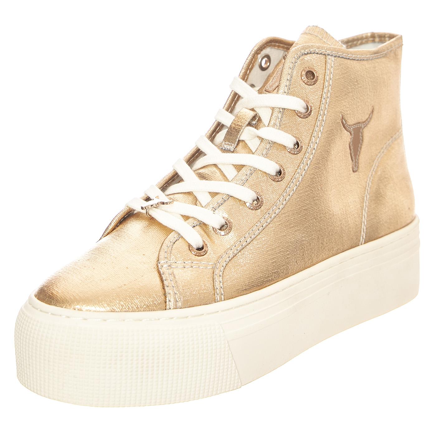 W' Runaway Gold Metcan Shoes - Scarpe Stringate Profilo Alto Donna Rosa WS-RUN-GOLDMET  WINDSOR SMITH 