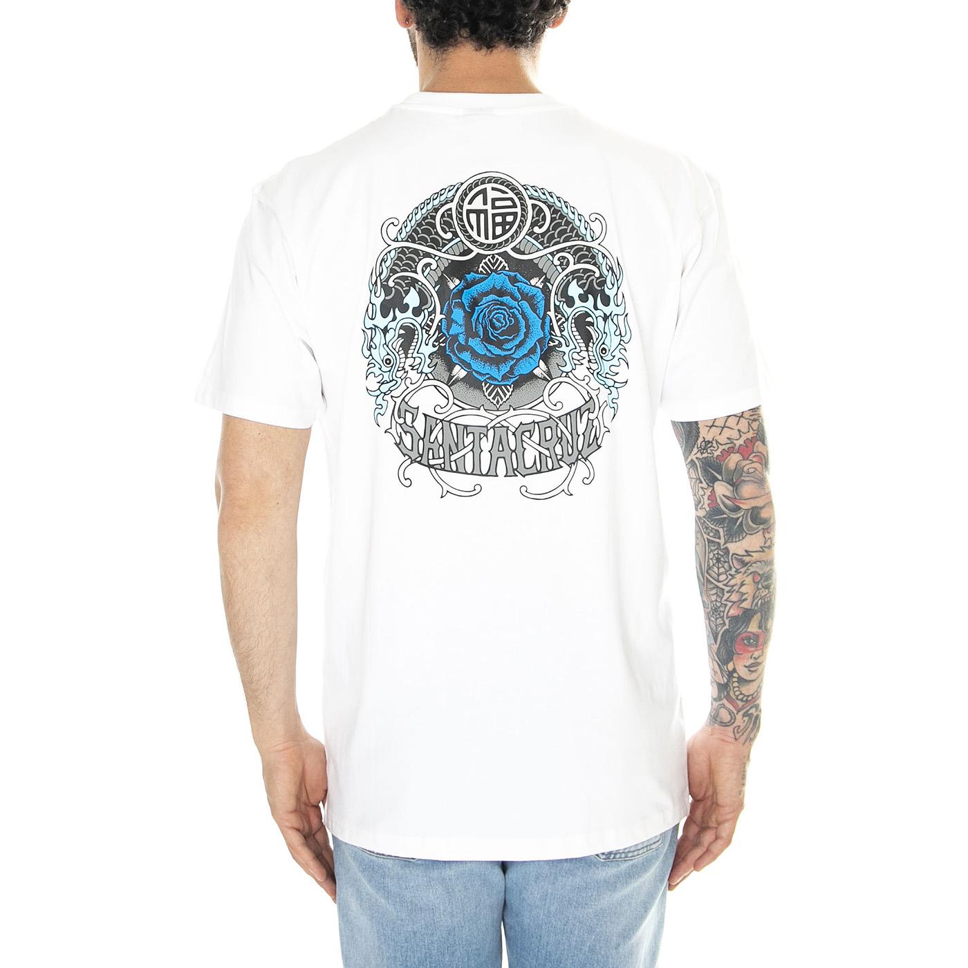 Dressen Rose Crew One White - Maglietta Girocollo Uomo Bianca SCA-TEE-10839  SANTA CRUZ 