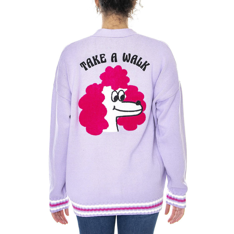 Poodling Aalong Cardigan - Lilac - Cardigan Donna Viola M LOW50072PET-LILAC  LAZY OAF 