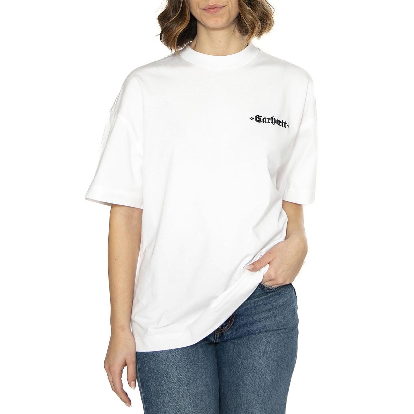 W' S/S Greatest Hits 02 T-S White / Black - Maglietta Girocollo Donna Bianca I034401.00AXX  CARHARTT WIP 