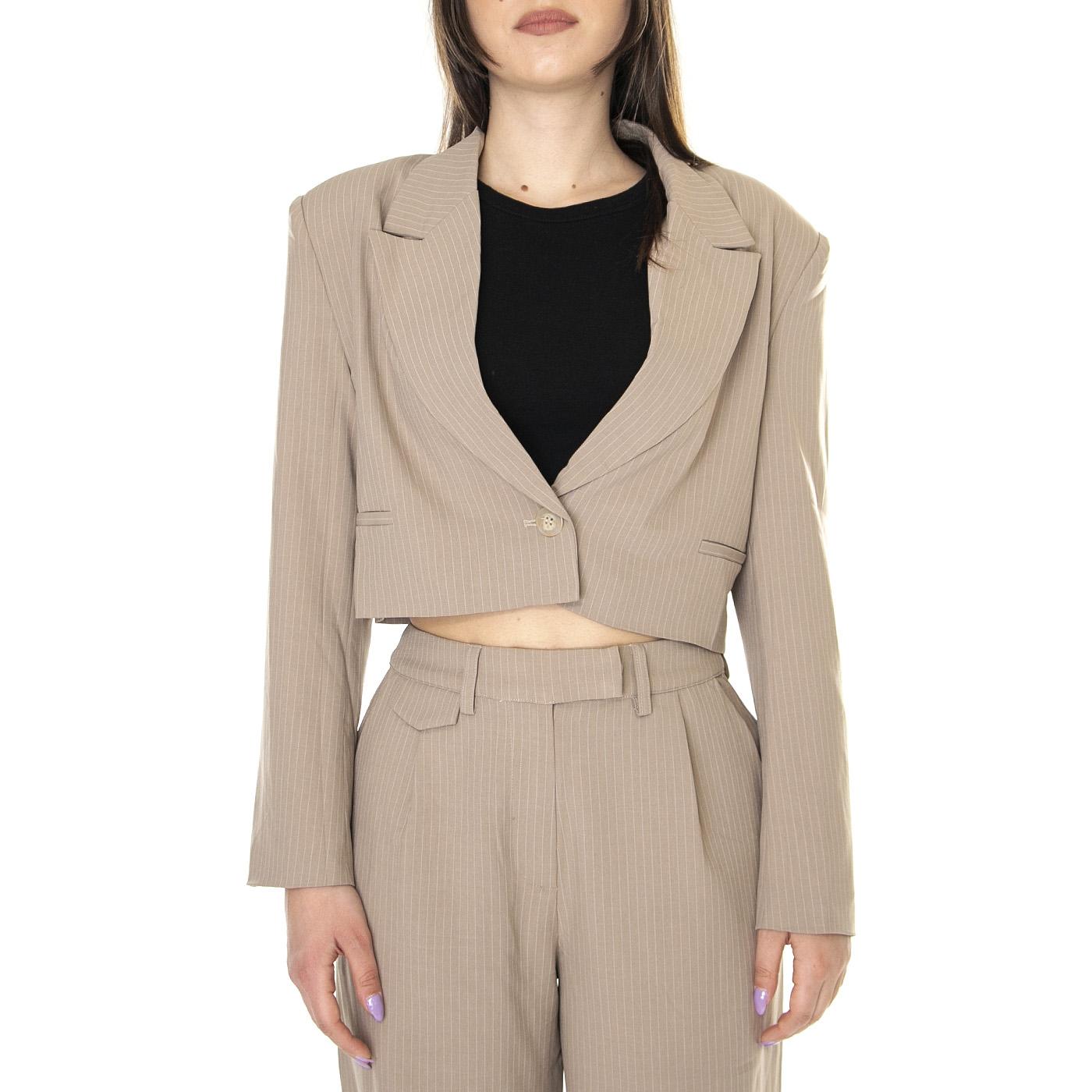 W' Blazer Corta de Raya Diplomática Beige - Giacca Donna Beige 31W/11219  WILD PONY 