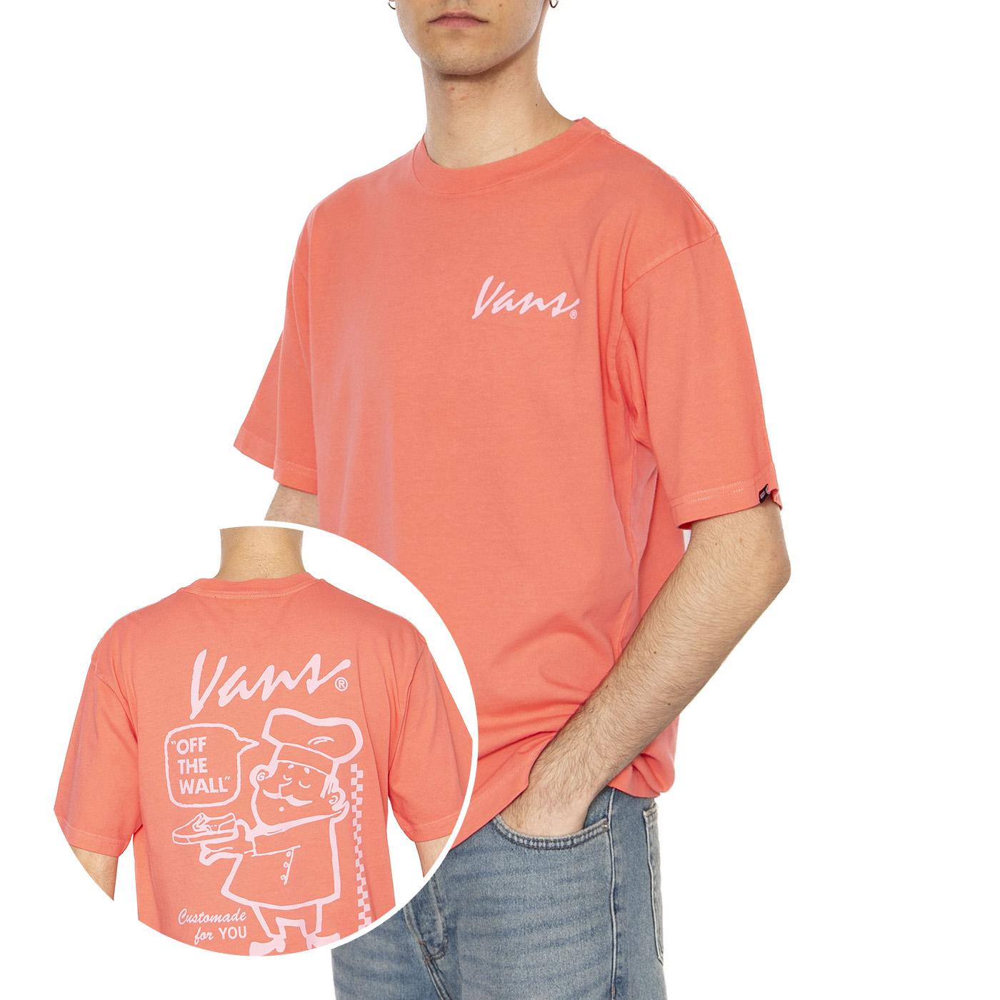 66 Baked In Loose SS Porcelain Rose - Maglietta Girocollo Uomo Rosa VN000NTSD6Z1  VANS 