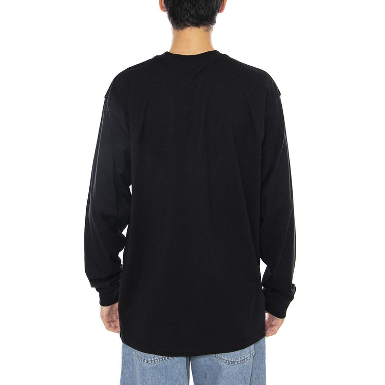 L/S Pocket Heart T-Shirt Black / Red - Maglietta Girocollo Maniche Lunghe Uomo Nera I035300.1V2XX . CARHARTT WIP 