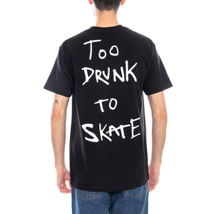 Too Drunk Too Skate Tee Black / White - Maglietta Girocollo Uomo Nera TYASS014-01BLK-WHT . THANK YOU 