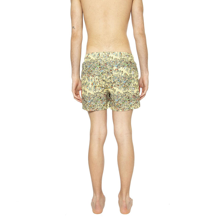 Where S Wally On The Beah Swimwear - Costume da Bagno Uomo Giallo 1905-ALOHA  BRAVA FABRICS 