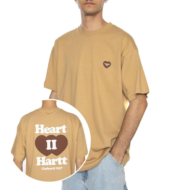 S/S Heart II Hartt T-Shirt Dusty H Brown - Maglietta Girocollo Uomo Marrone I035203.07EXX . CARHARTT WIP 