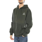 HUF Set TT F/Z Hoodie -- Felpa con Cappuccio Uomo Verde  Uomo HUF