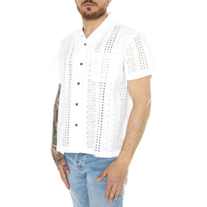 Sunday Woven S/S White - Camicia Maniche Corte Uomo Bianca 181210403-WHT  OBEY 