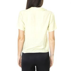 W' Camisa Fluida de Jacquard con Flores Verde - Camicia Donna Verde 31W/11237  WILD PONY 