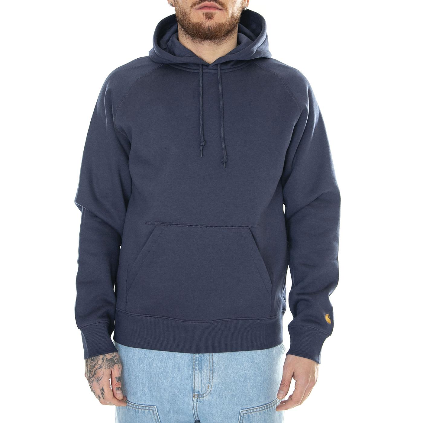 Hooded Chase Sweat Blue / Gold - Felpa con Cappuccio Uomo Blu I033661.1YUXX  CARHARTT WIP 