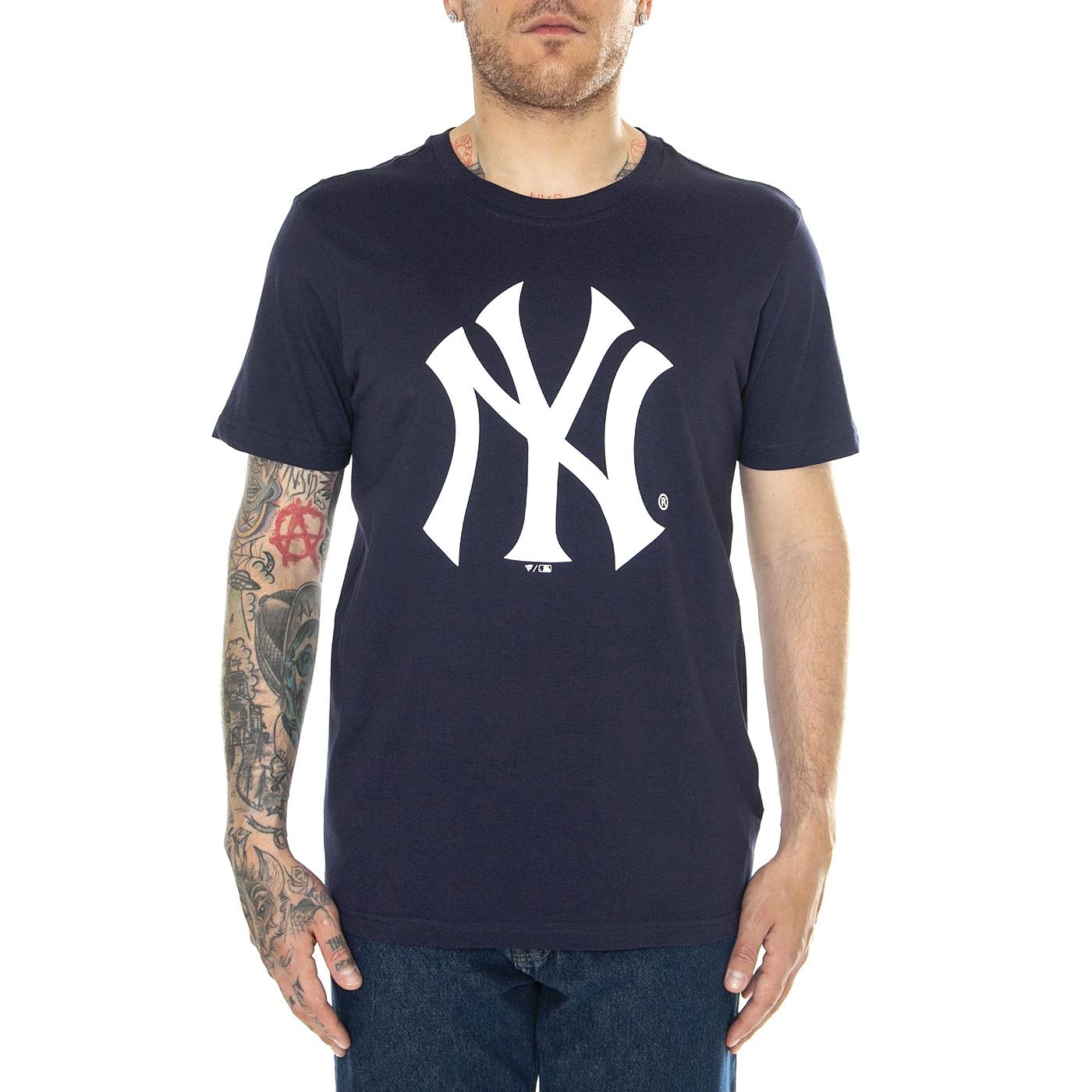 New York Yankees Primary Logo Graphic T-Shirt Maritime Blue - Maglietta Girocollo Uomo Blu 108M-EX53-NK-6GZ  FANATICS 