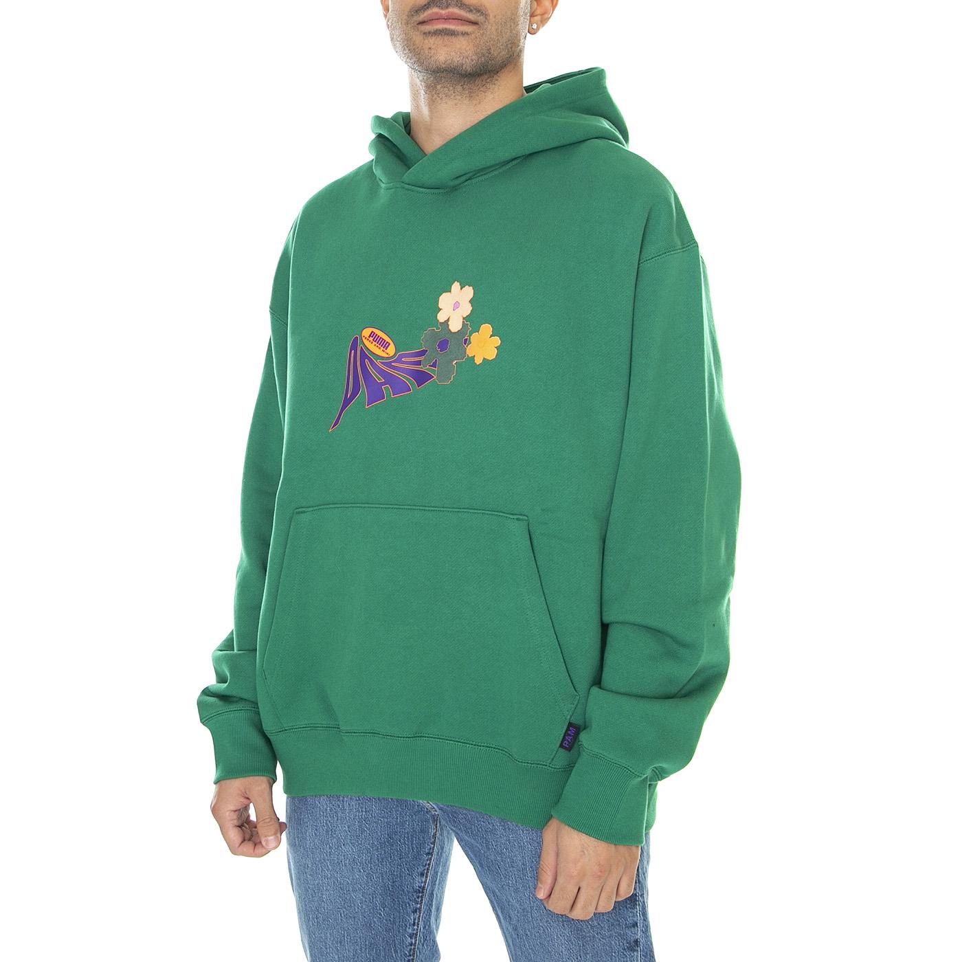 Puma  x P.A.M. Hoodie Green - Felpa con Cappuccio Uomo Verde 536005-84  PUMA 