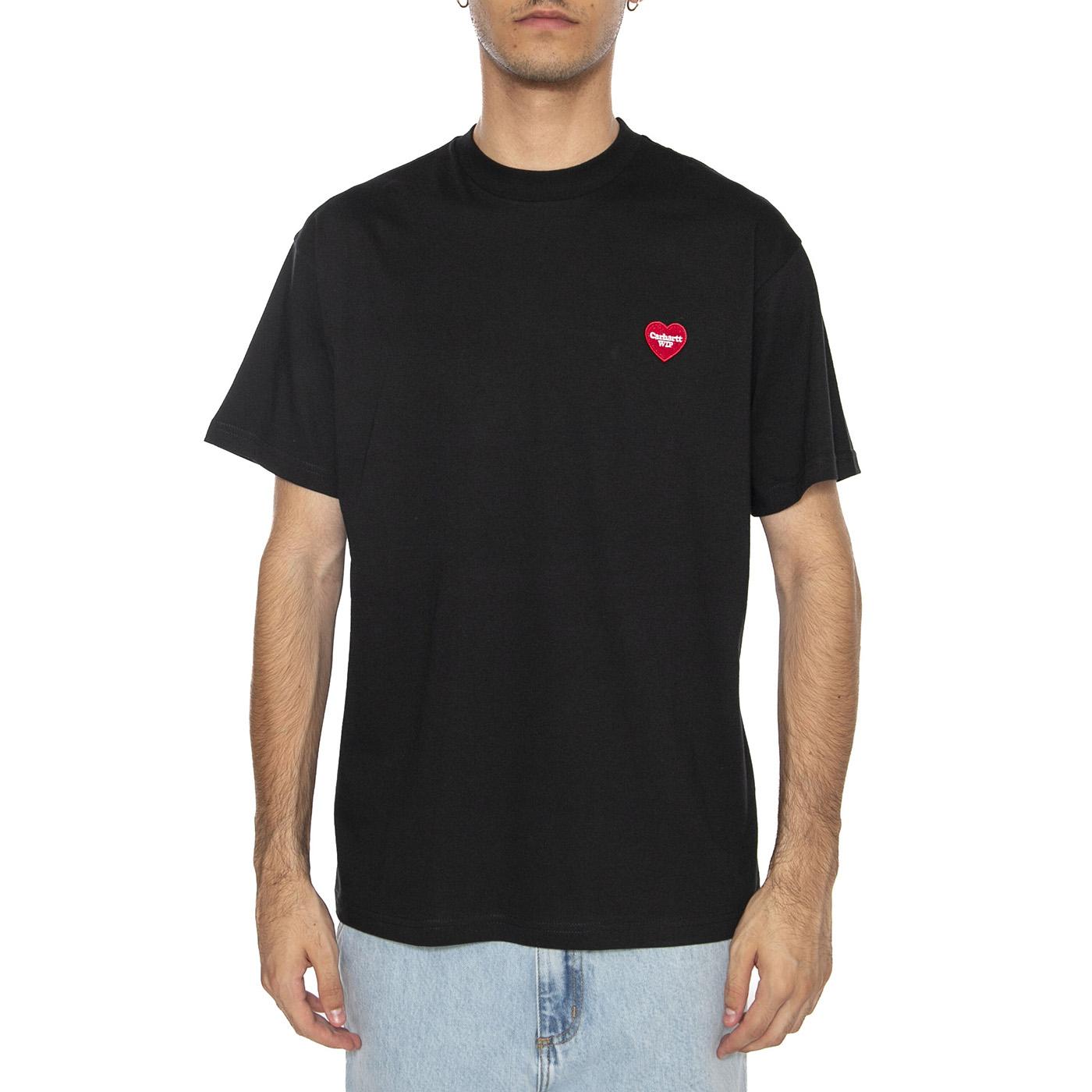 S/S Heart II Hartt T-Shirt Black - Maglietta Girocollo Nera I035203.89XX . CARHARTT WIP 