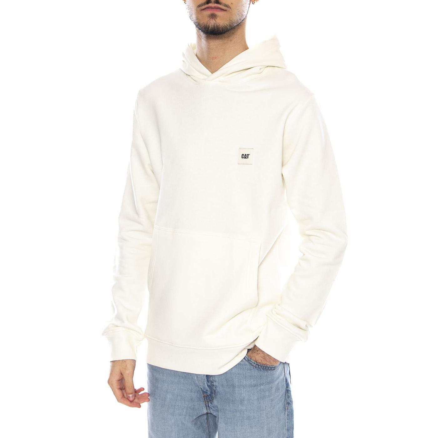 Essential Hoodie -- Felpa Uomo Bianca con Cappuccio 6050121 11-4300 CAT 