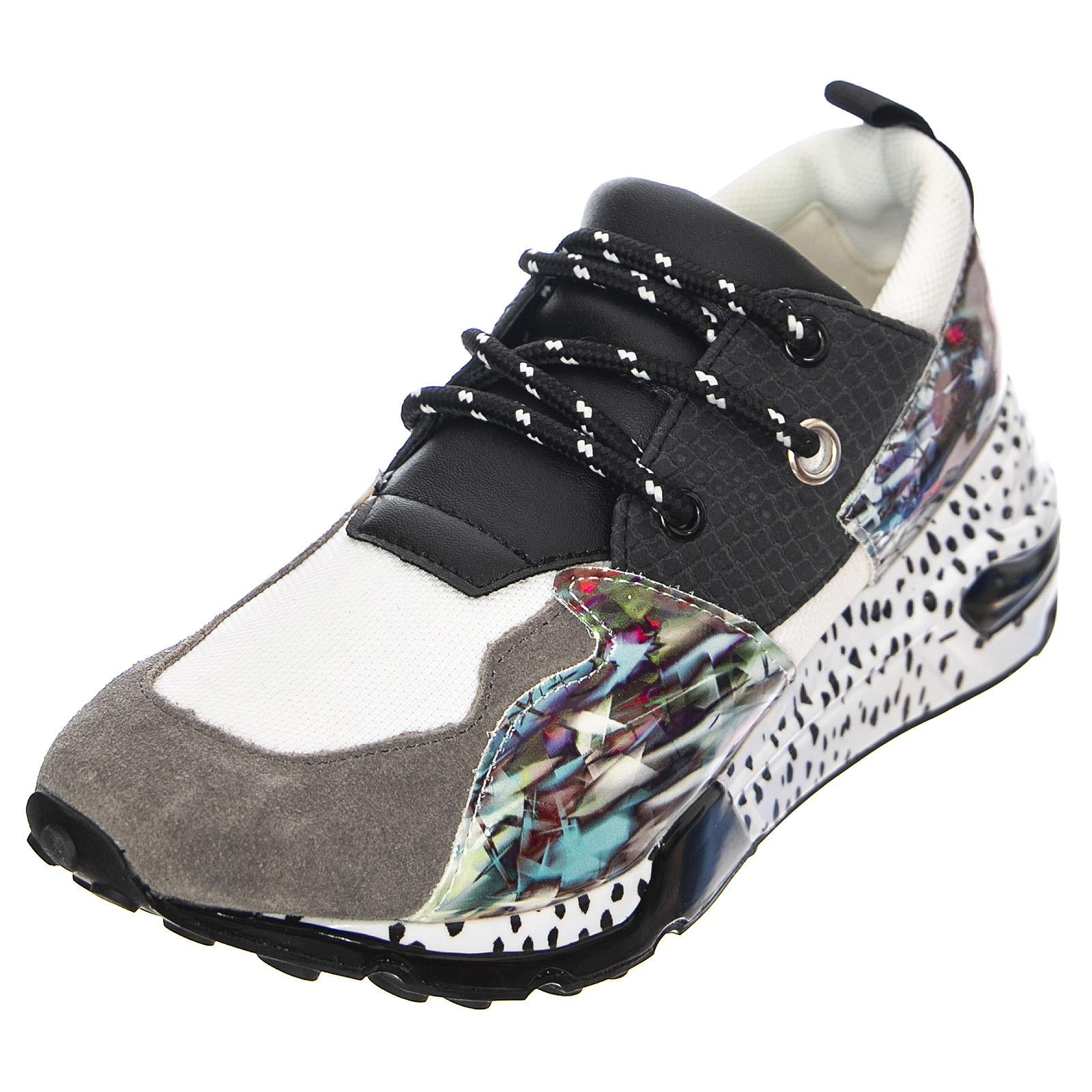 Womens Cliff Blue / Multicolored Lace-Up Low-Profile Shoes CLIF02S1-BLUE MULTI  STEVE MADDEN 