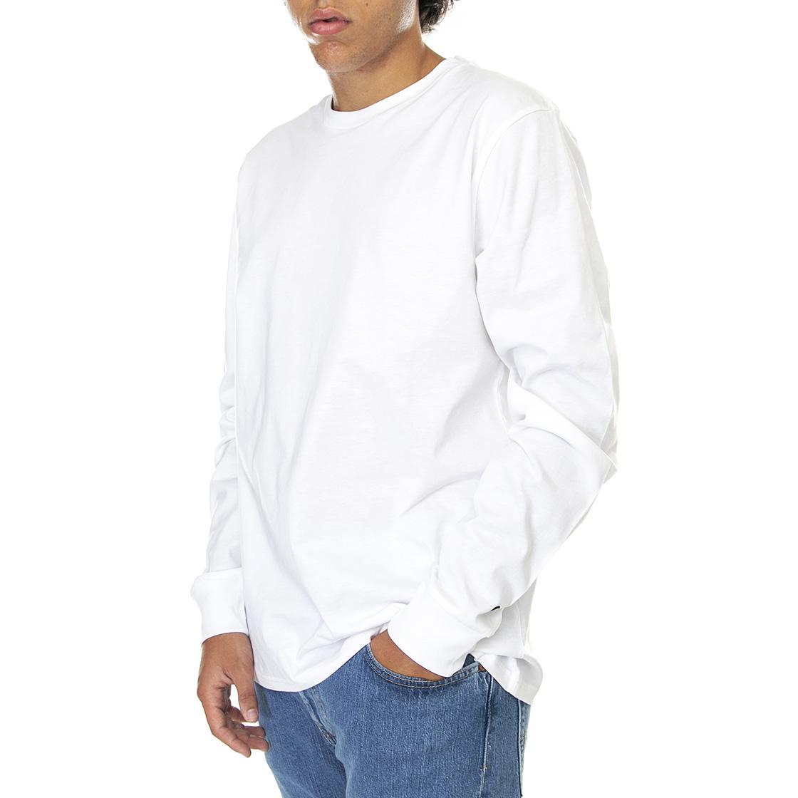 L/S Base T-Shirt White / Black - Maglietta Girocollo Maniche Lunghe Uomo Bianca I026265-00AXX  CARHARTT WIP 