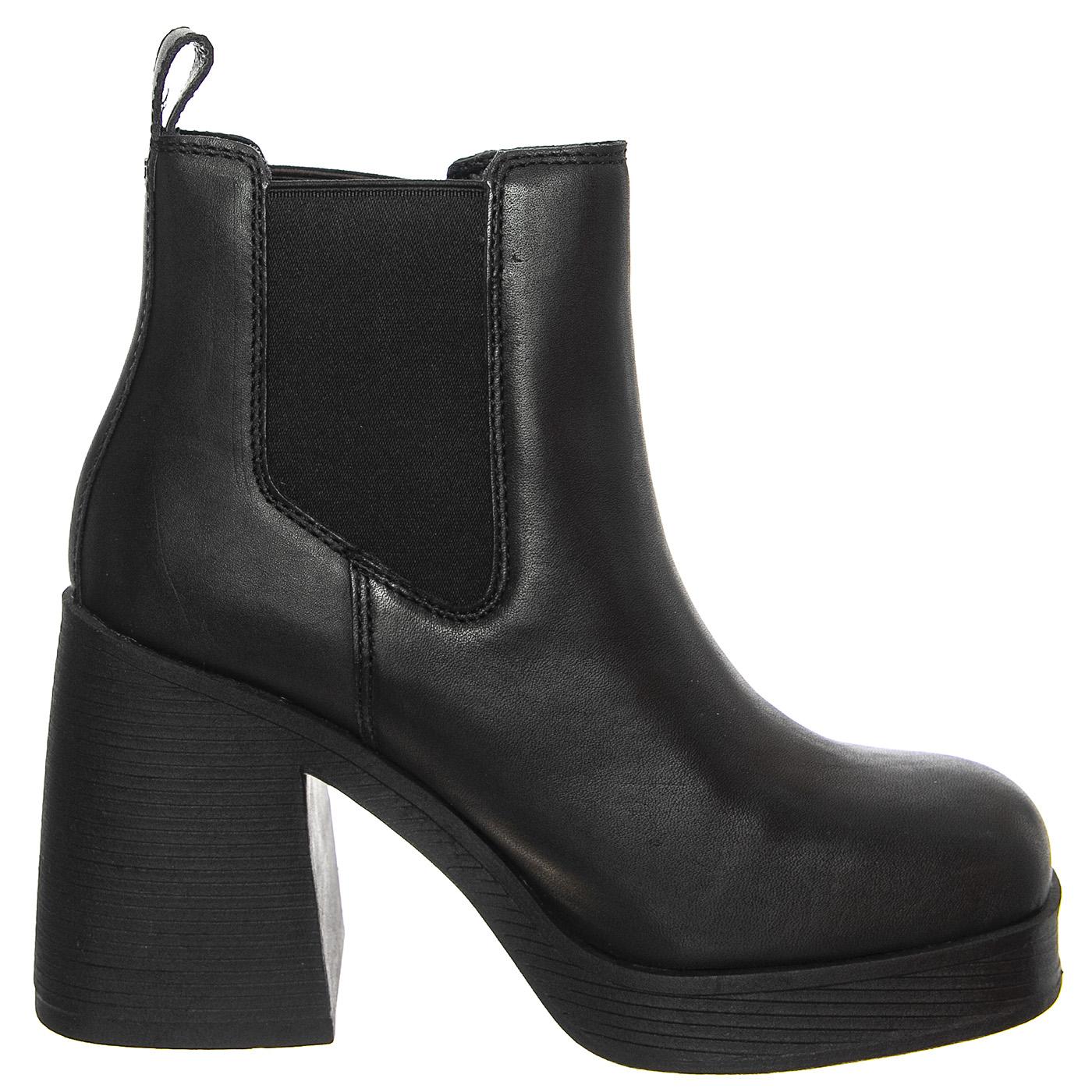 PRIORITY BLACK LEATHER - Stivaletti alla Caviglia Donna Neri WSSPRIORITY-BLK . WINDSOR SMITH 