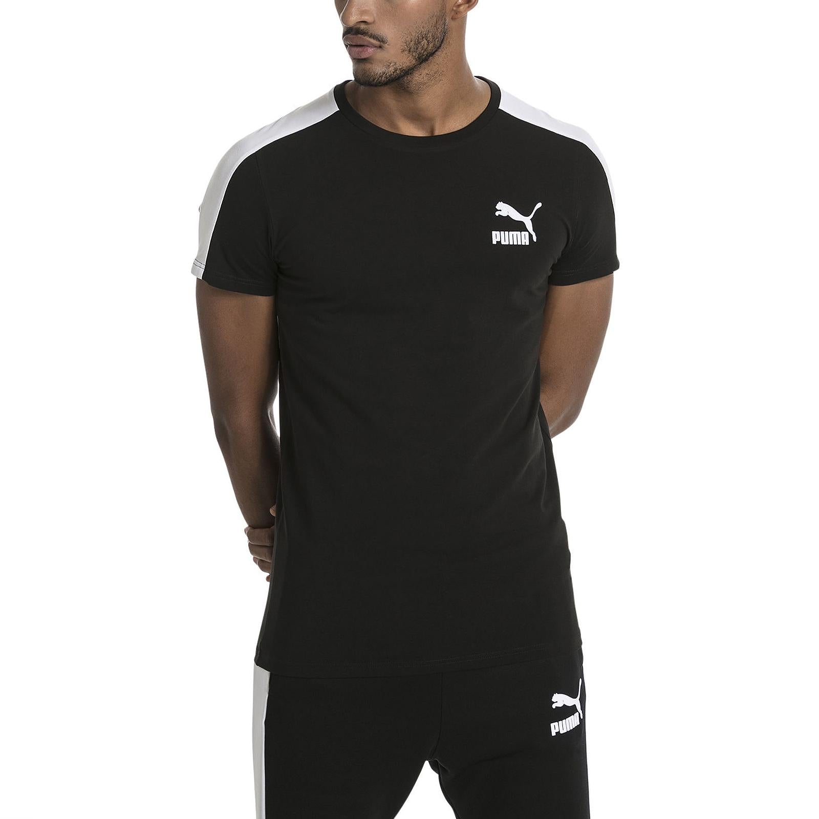 Archive T7 Stripe Tee Puma Black--white 57501551  PUMA 