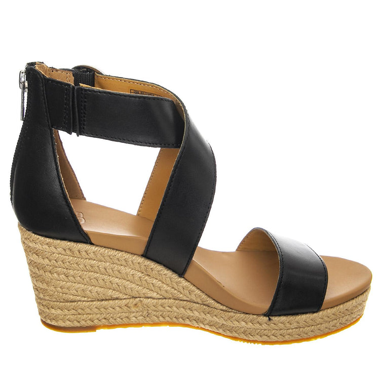 Hylda Black Leather - Sandali Donna Neri UGSHYLDBLLE1120015W  UGG 