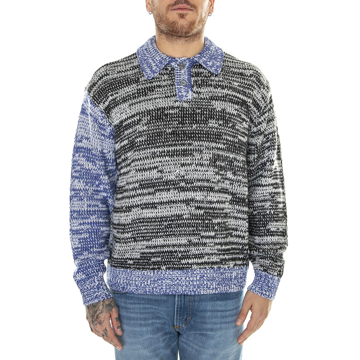 Carter Sweater Polo Black Multi - Maglione Girocollo Uomo Multicolore 151000075-BKM  OBEY 