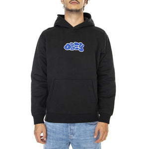Scribbles Extra Heavy Hood Fleece Black - Felpa con Cappuccio Uomo Nera 112470172-BLK  OBEY 
