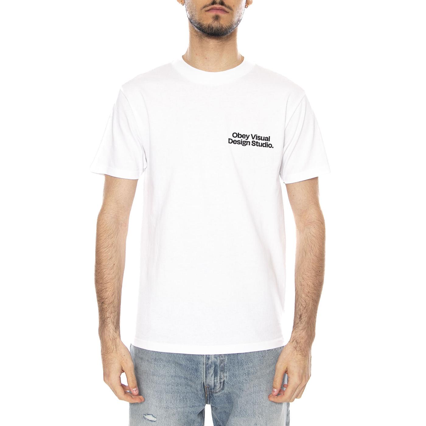 OBEY VISUAL DESIGN STUDIO TEE - Maglietta Girocollo Uomo Bianca 165264305 WHT OBEY 
