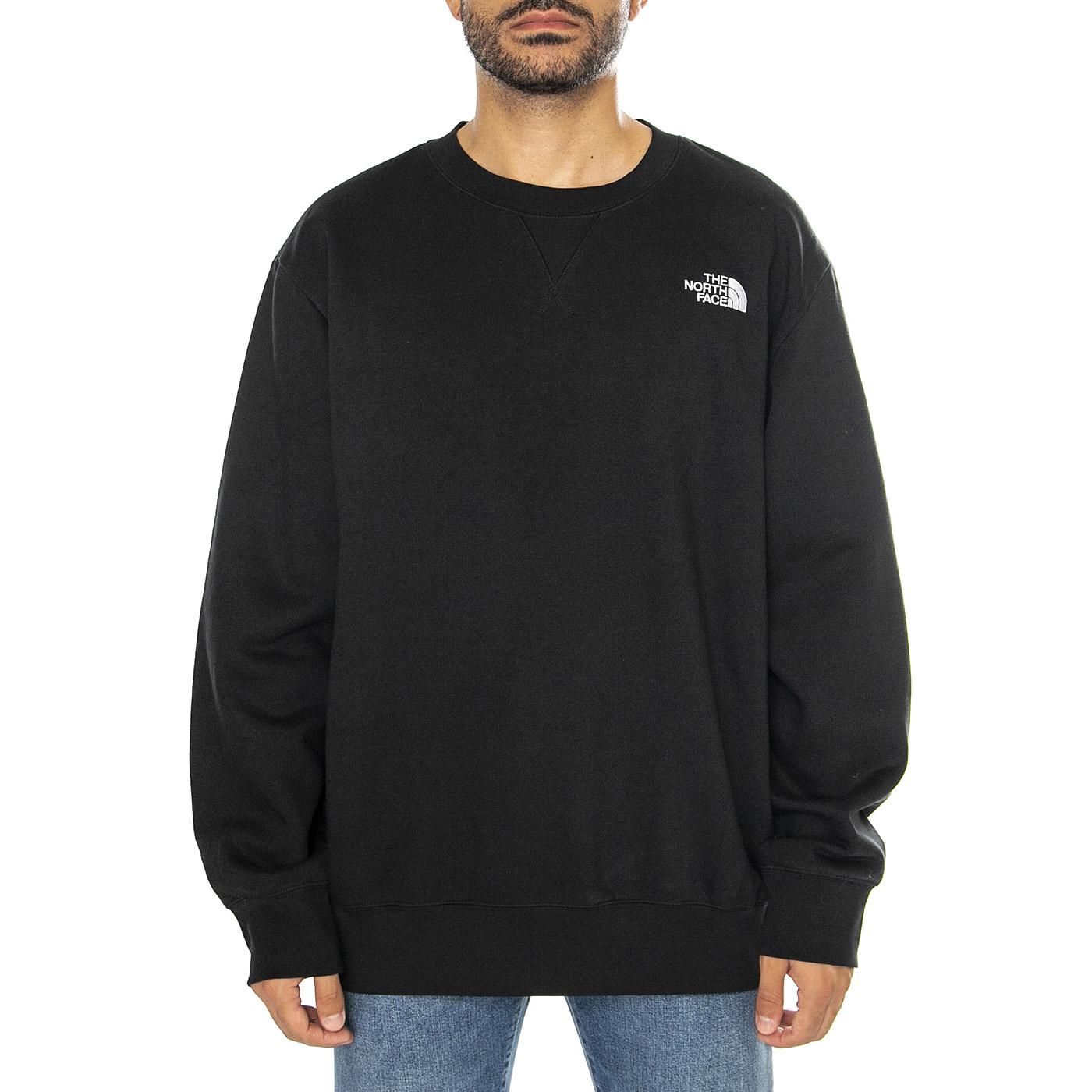 M Essential RElaxed Crew TNF Black - Felpa Girocollo Uomo Nera NF0A89ETJK31  THE NORTH FACE 