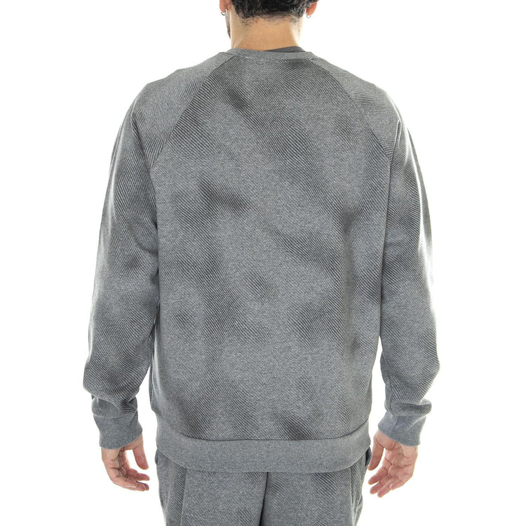 UA Rival Fleece Printed Crew Grey Sweat - Felpa Girocollo Uomo Grigia 77-1379756-25  UNDER ARMOUR 