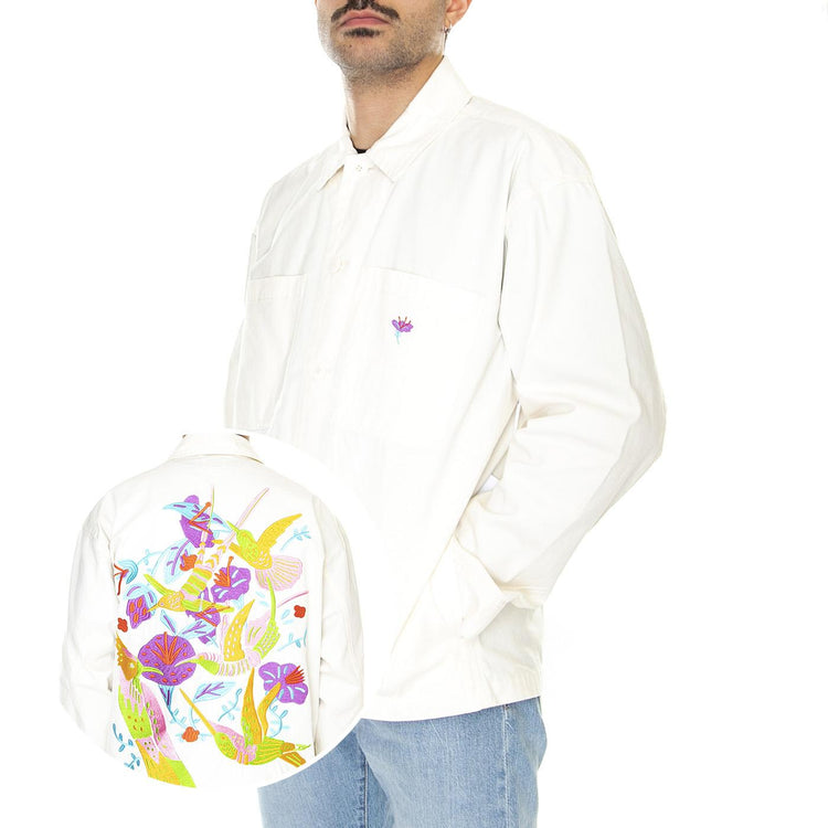 Contrast Shirt Jacket Unbleached - Giacca Estiva Uomo Bianca 121160042-UBL  OBEY 