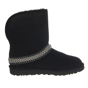 W Classic Short Crescent Black - Stivali Donna Neri UGSCLSCRBLK1161770W  UGG 