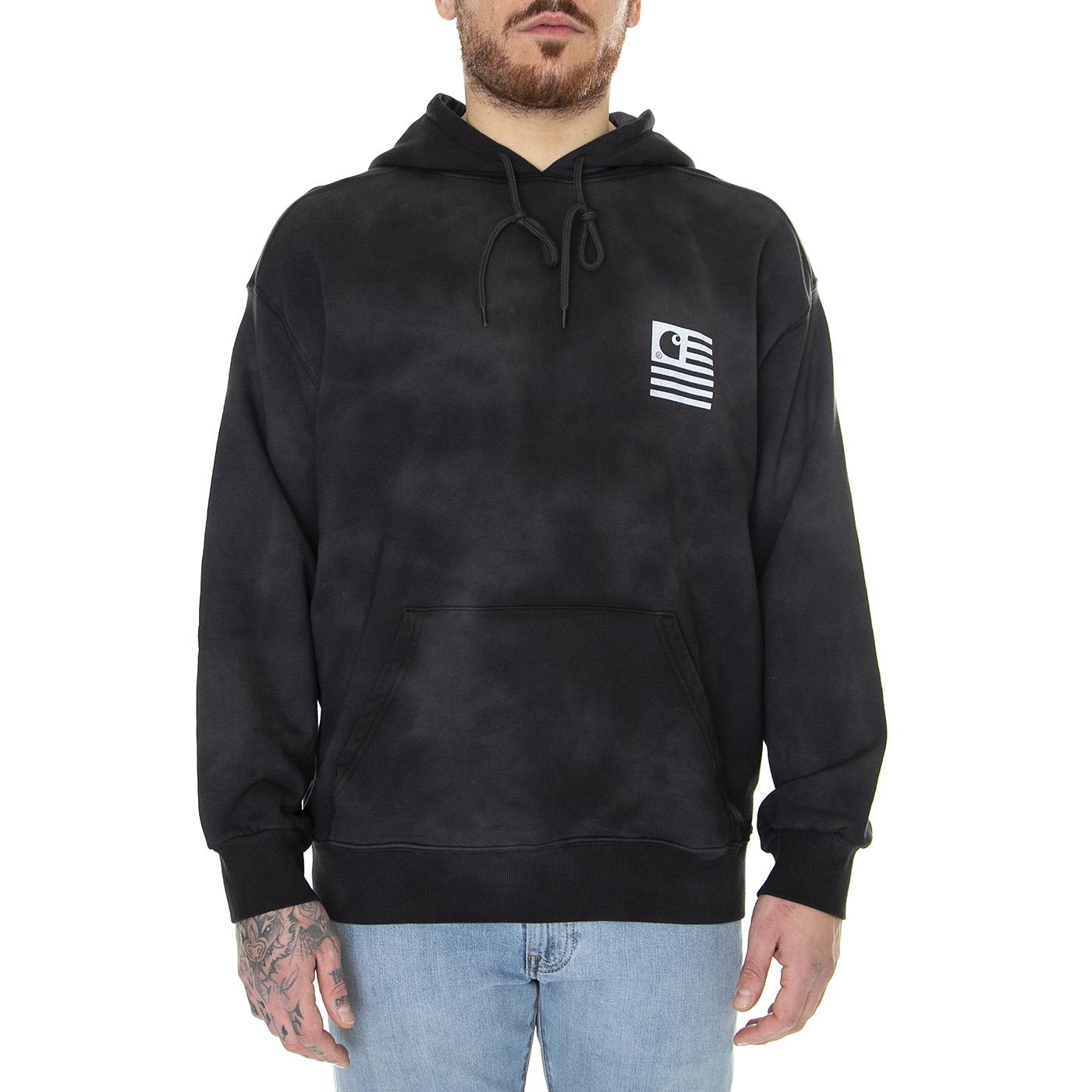 Hooded Chromo Sweat Black Chromo / White - Felpa con Cappuccio Uomo Nera I031405-1K5XX  CARHARTT WIP 