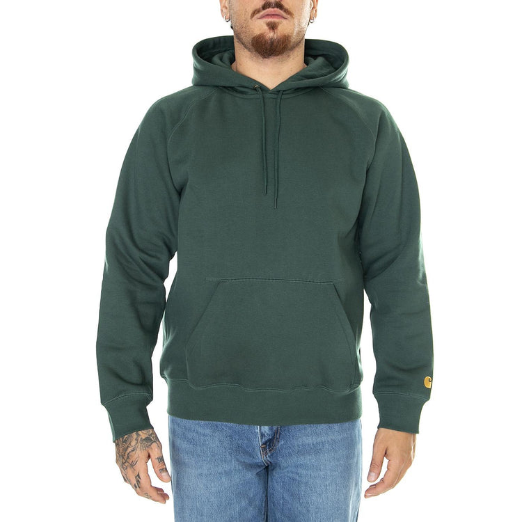 Hooded Chase Sweat Discovery Green / Gold - Felpa con Cappuccio Uomo Verde I026384.1NVXX  CARHARTT WIP 