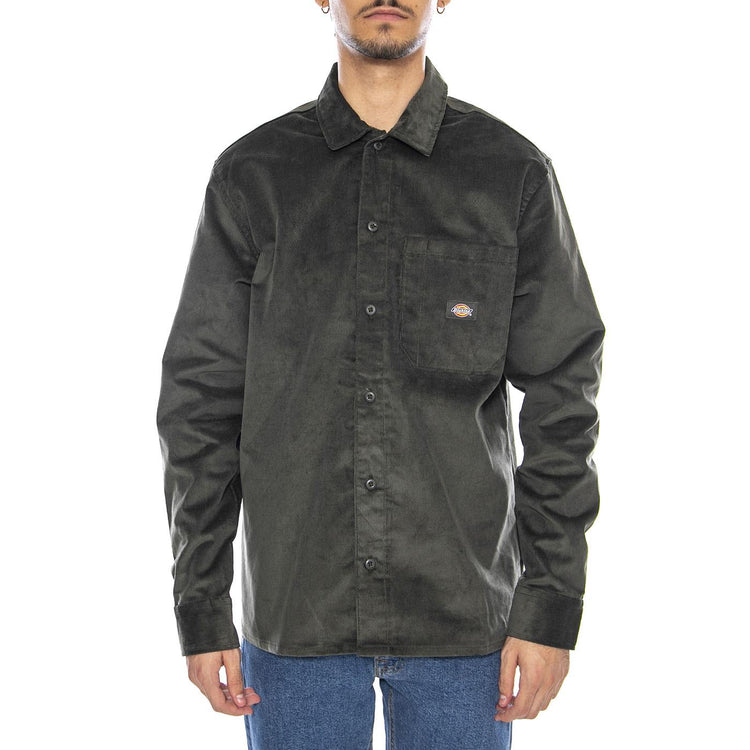 Corduroy Shirt LS Olive Green - Camicia in Velluto Verde Uomo DK0A8652OGX1 . DICKIES 