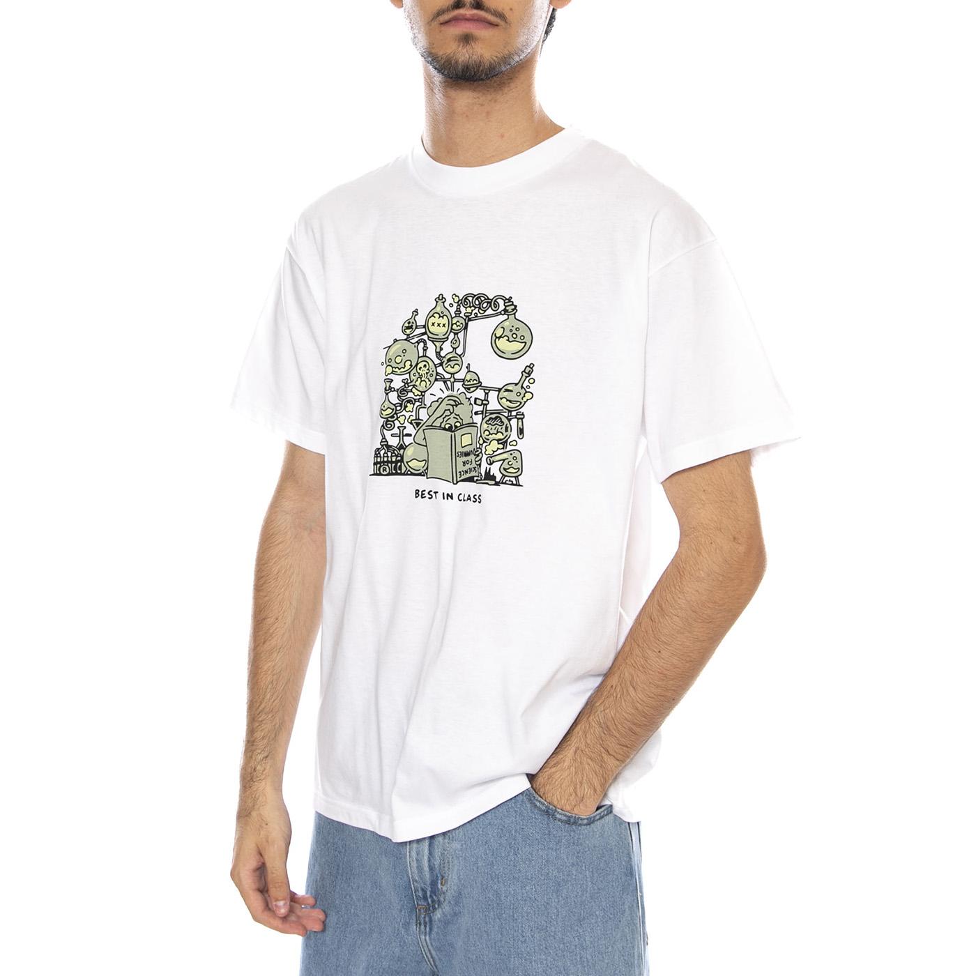 S/S Beaker T-Shirt White - Maglietta Girocollo Uomo Biancac I035456.02XX . CARHARTT WIP 