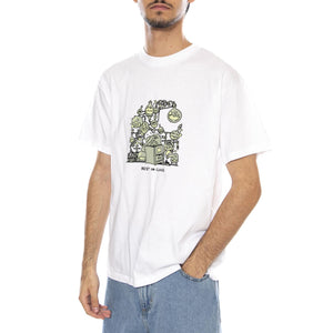 S/S Beaker T-Shirt White - Maglietta Girocollo Uomo Biancac I035456.02XX . CARHARTT WIP 