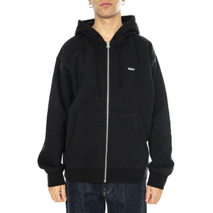 Established Works Bold Zip Hood II Fleece Black - Felpa Uomo Nera 112460022-BLACK  OBEY 