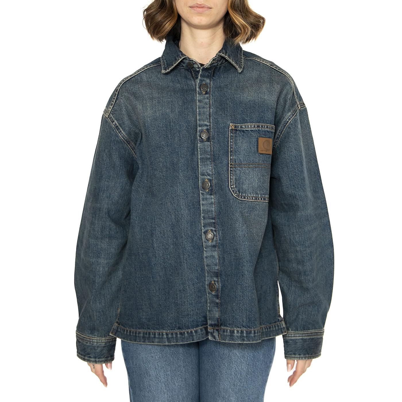 W' Lovilia Shirt Jac Blue - Camicia / Giacca Donna Denim Jeans Blu I034461.014Q  CARHARTT WIP 