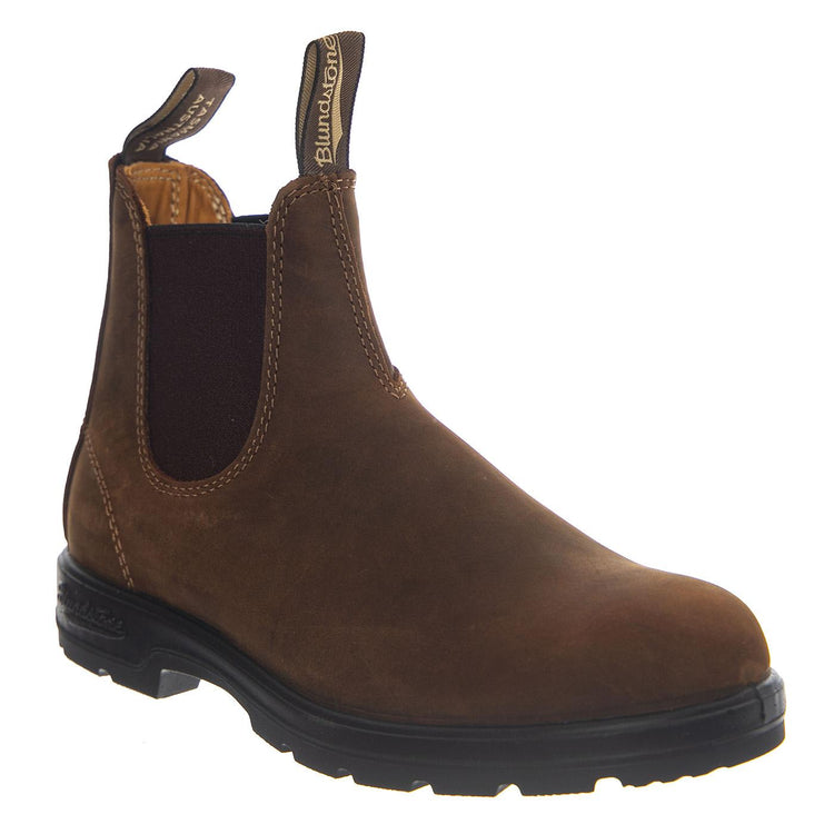 585 Chelsea Boot Waxed Nubuk Leather Teak - Stivali Unisex Marroni 252 2544 BLUNDSTONE 